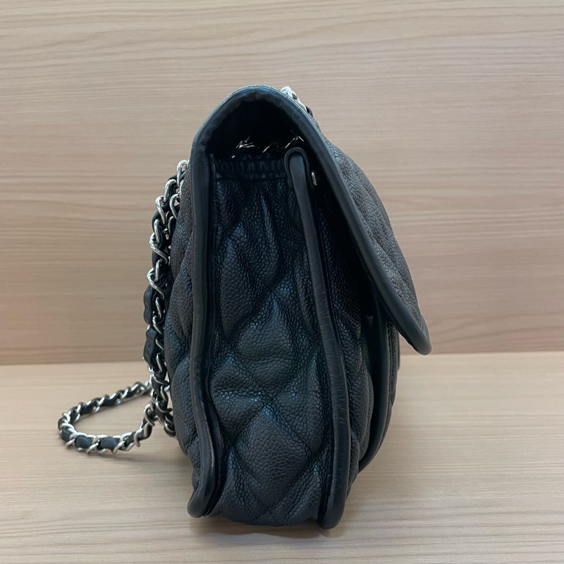 NO:D4 Chanel香奈兒 机场包黑色 荔枝皮 2013年 尺寸30*6*20 可單肩斜挎 無附件-3