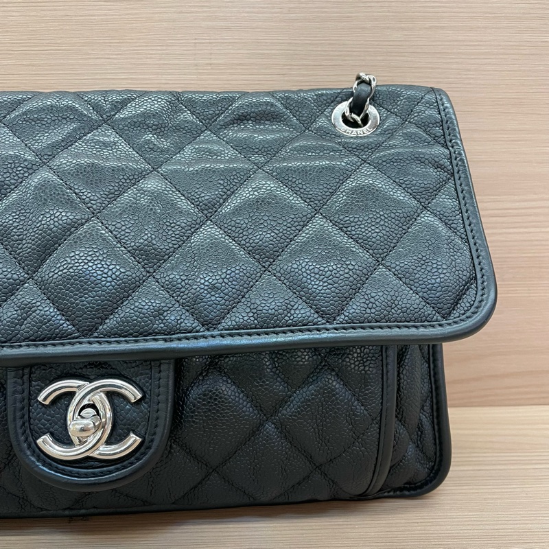 NO:D4 Chanel香奈兒 机场包黑色 荔枝皮 2013年 尺寸30*6*20 可單肩斜挎 無附件-6