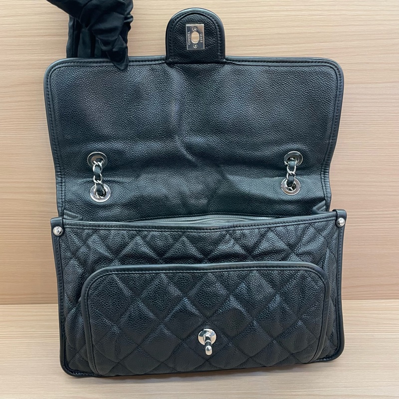 NO:D4 Chanel香奈兒 机场包黑色 荔枝皮 2013年 尺寸30*6*20 可單肩斜挎 無附件-10