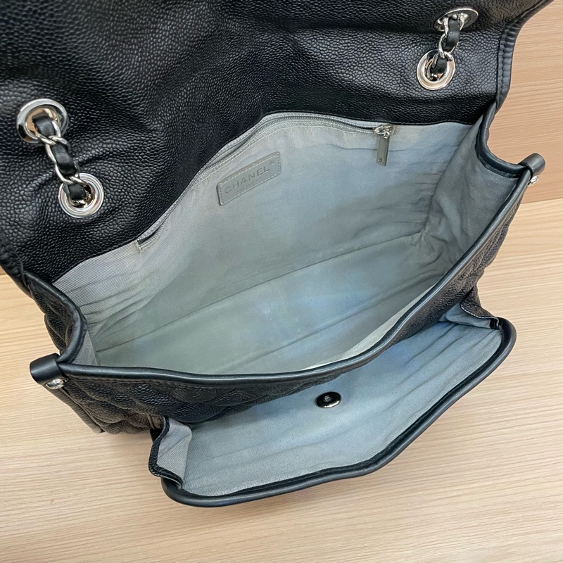 NO:D4 Chanel香奈兒 机场包黑色 荔枝皮 2013年 尺寸30*6*20 可單肩斜挎 無附件-11