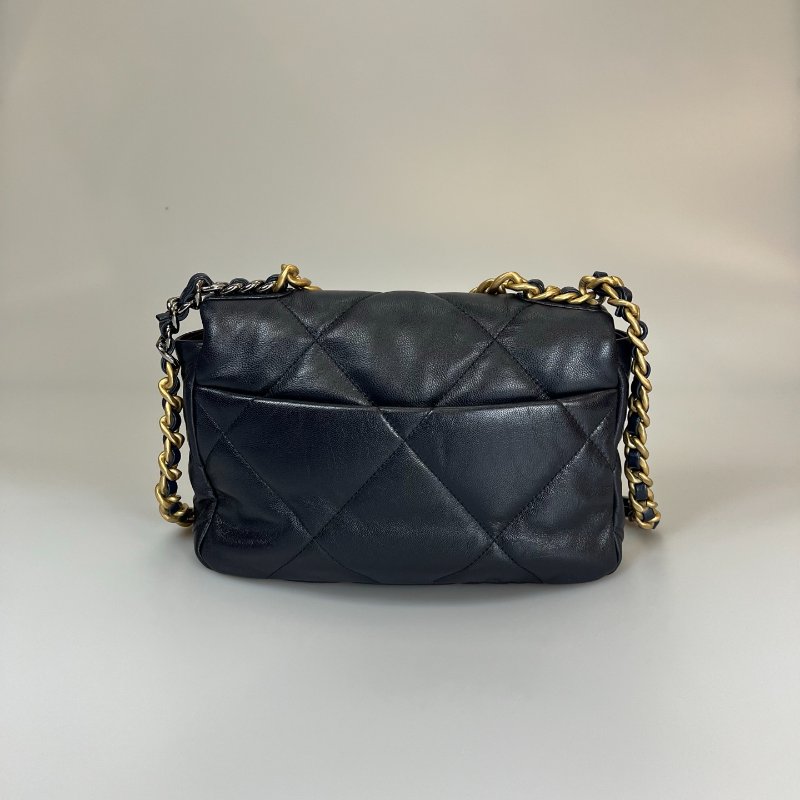 CHANEL 19包 26CM 藍金 30開-1