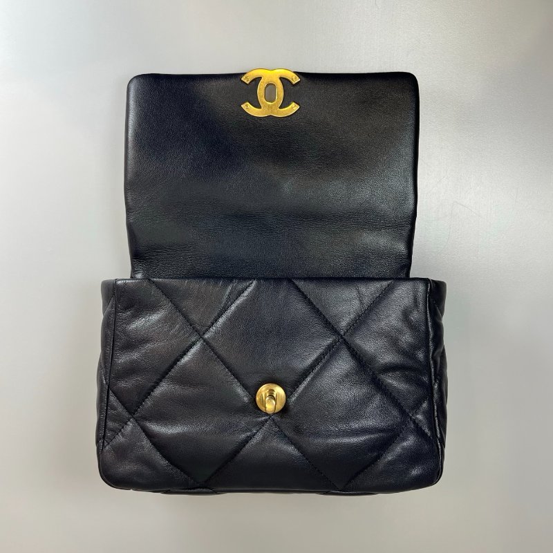 CHANEL 19包 26CM 藍金 30開-5