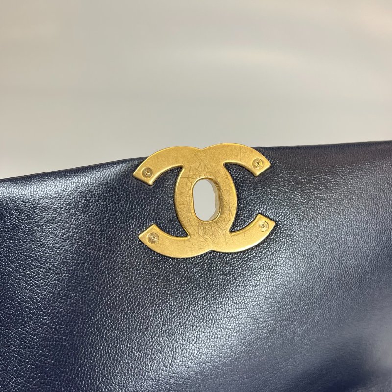 CHANEL 19包 26CM 藍金 30開-8