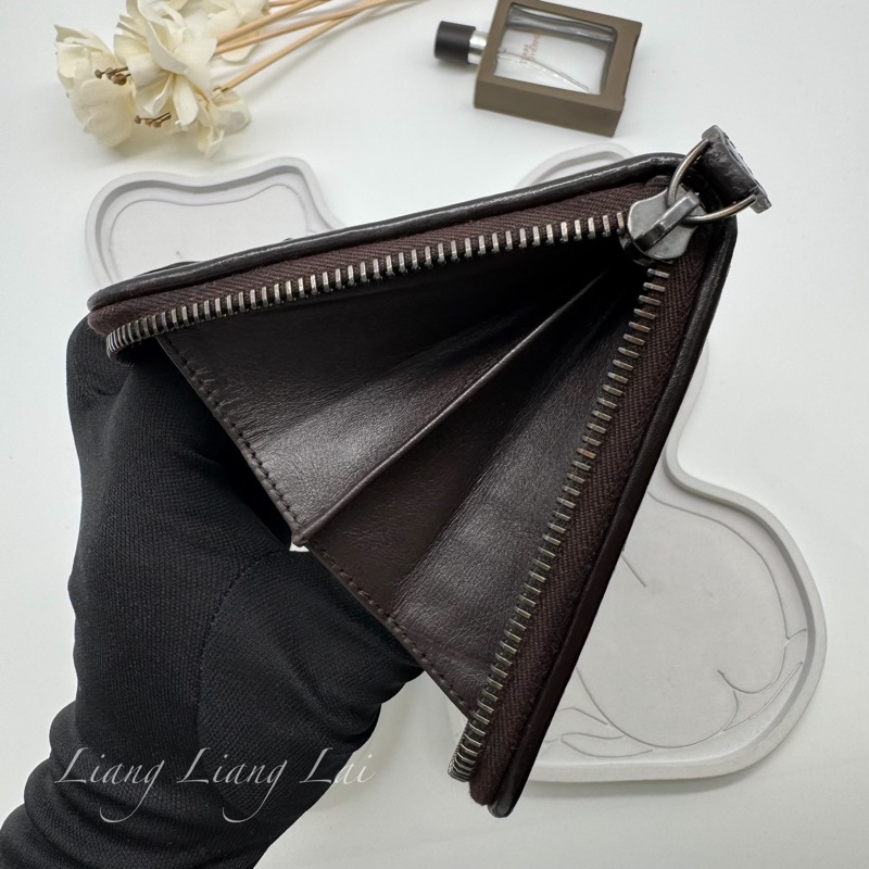 BOTTEGA VENETA BV 經典編織小牛皮深咖啡色拉鏈長夾-12