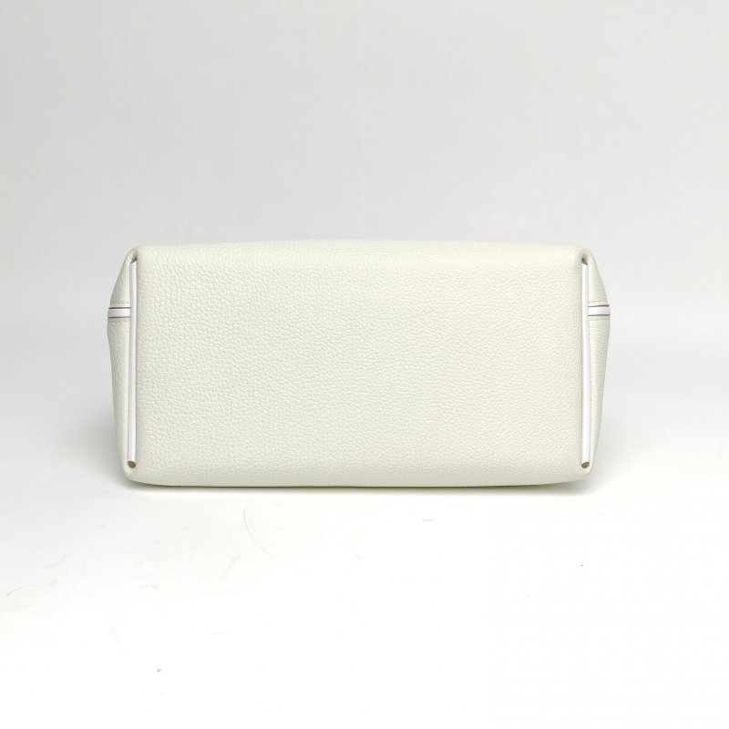 HERMES 242429蘑菇白拼新白色Togo皮B刻金扣肩背包-4