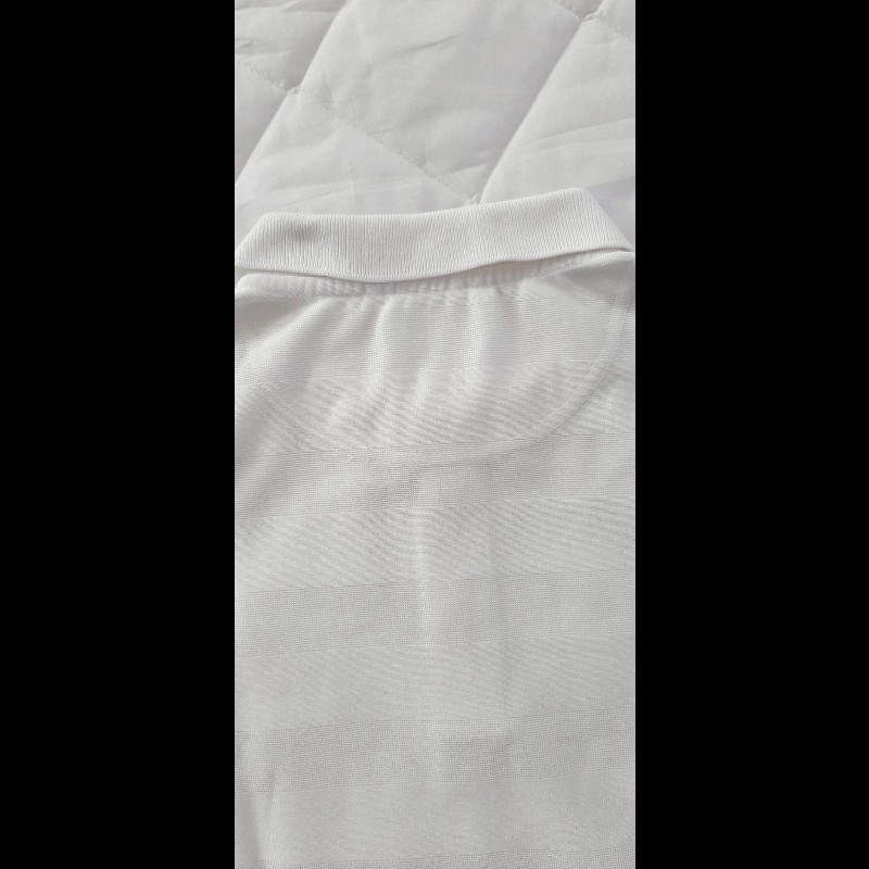 （日本製MIJ）BURBERRY 博柏利 GOLF高爾夫球 戰馬 男米白色透氣網眼布短袖POLO衫3號-3