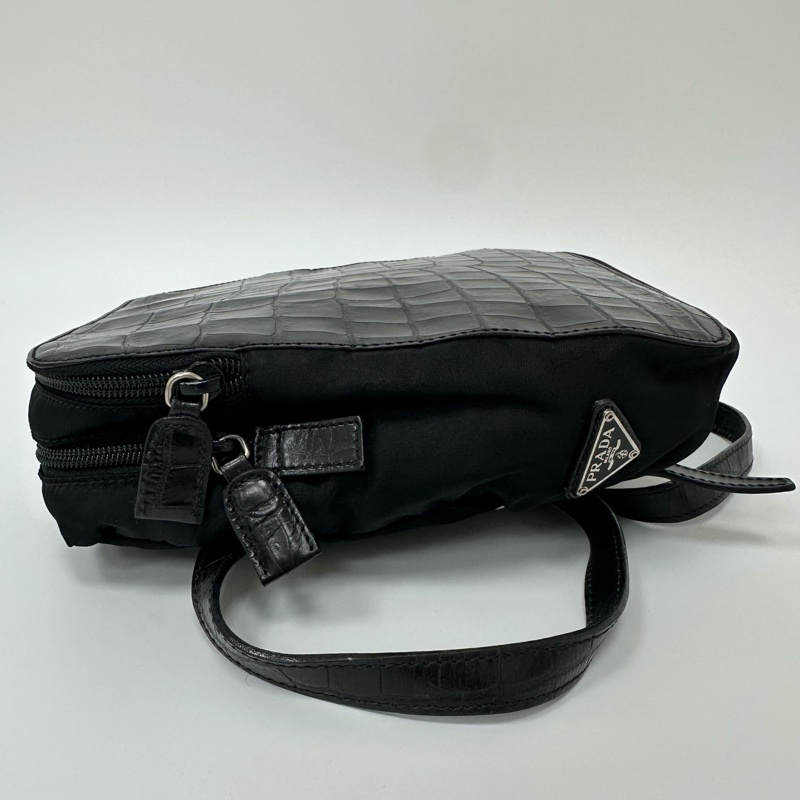 【赫蒂國際精品】Prada 普拉達 鱷魚紋壓花後背包 vintage-4