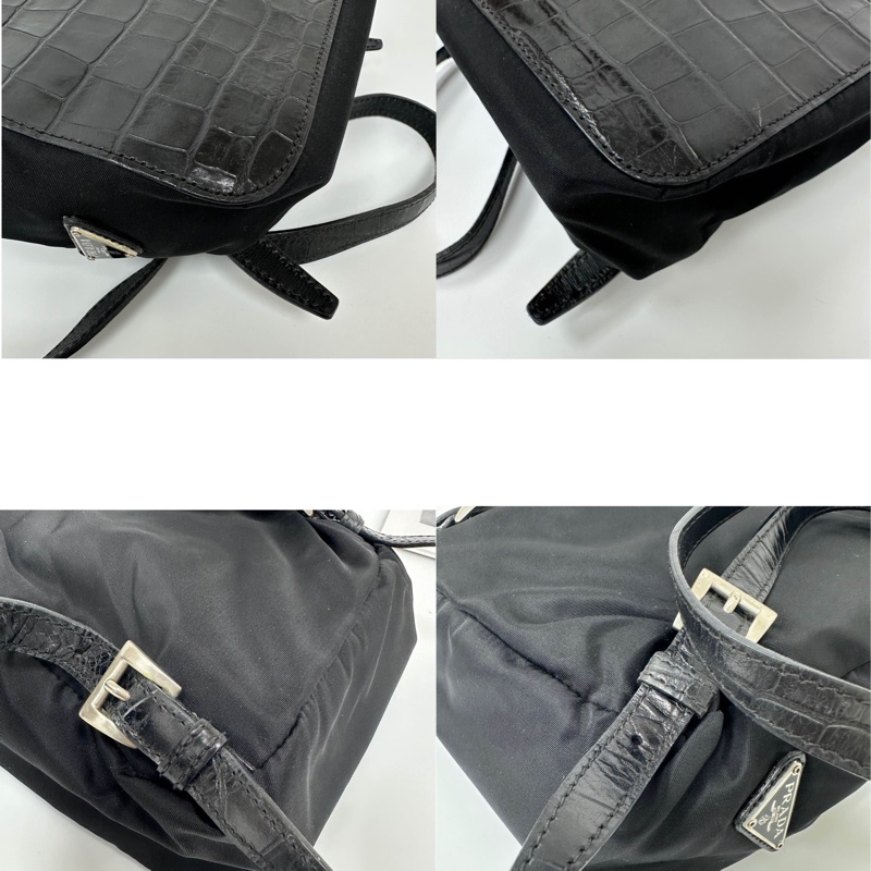 【赫蒂國際精品】Prada 普拉達 鱷魚紋壓花後背包 vintage-13