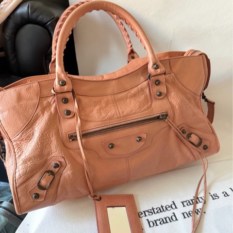 balenciaga 巴黎世家機車包大號粉色