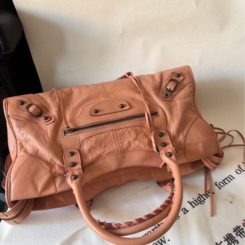 balenciaga 巴黎世家機車包大號粉色-1