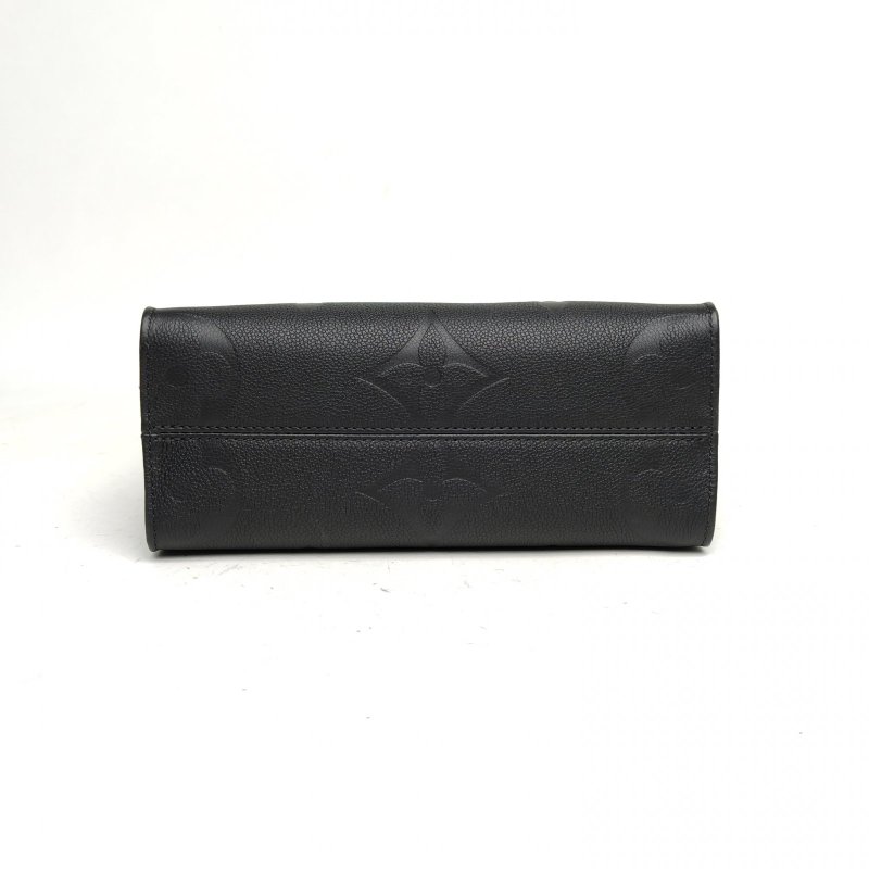 LOUIS VUITTON Onthego小號25黑色牛皮金扣晶片老花壓紋肩背包-4