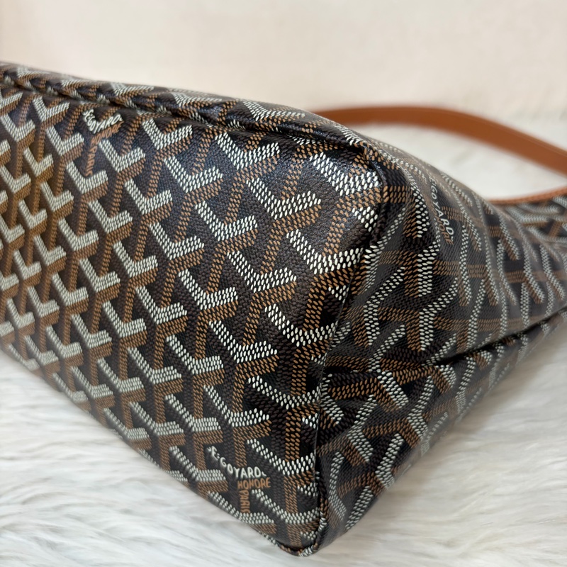 GOYARD Boheme Hobo肩背包 子母包 黑棕 經典款-10