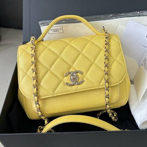 近新品 香奈兒/Chanel 小雞黃荔枝皮Affinity小號郵差包