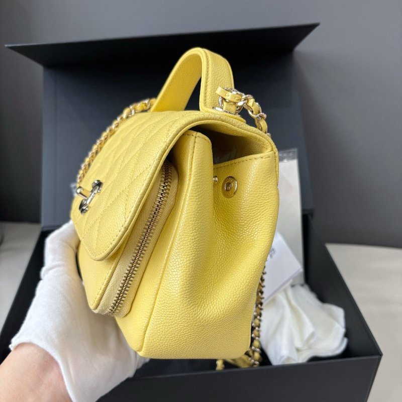 近新品 香奈兒/Chanel 小雞黃荔枝皮Affinity小號郵差包-3