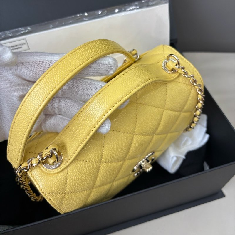 近新品 香奈兒/Chanel 小雞黃荔枝皮Affinity小號郵差包-5