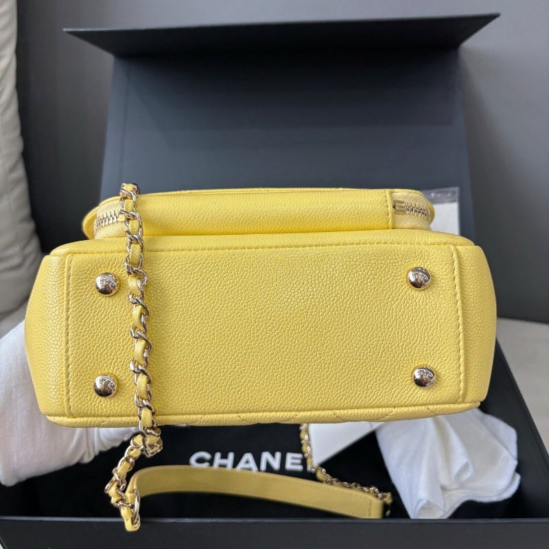 近新品 香奈兒/Chanel 小雞黃荔枝皮Affinity小號郵差包-8