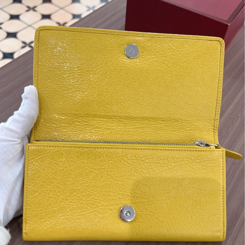 Balenciaga巴黎世家黃色機車長款錢包-2