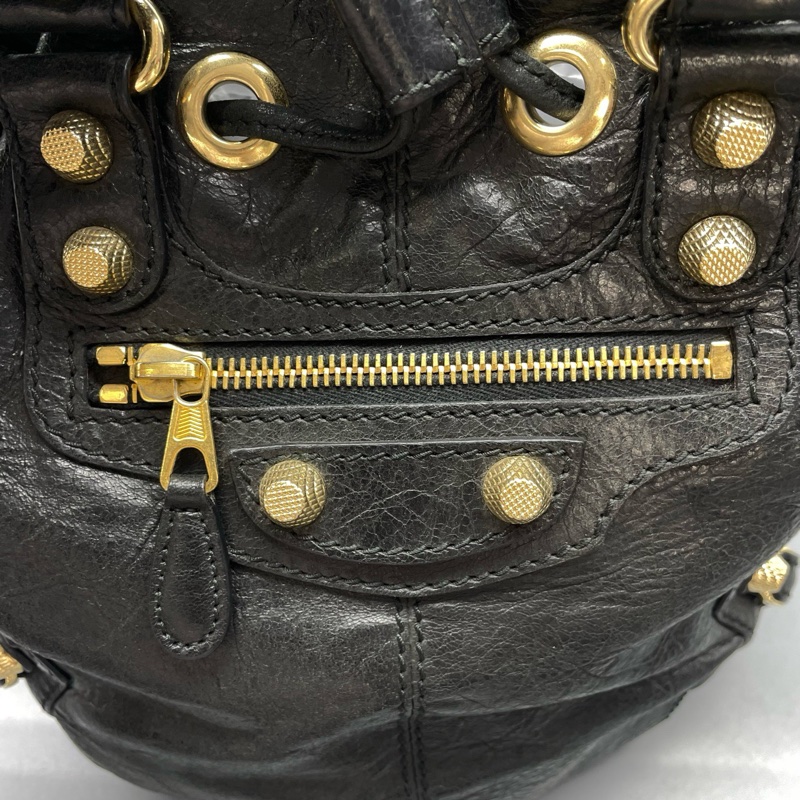 Balenciaga巴黎世家機車水桶包黑色-4