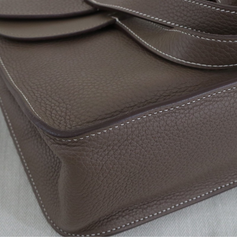 Hermès愛馬仕 Halzan 31大象灰金扣，tc拼s皮，D刻 尺寸31*20*9-2