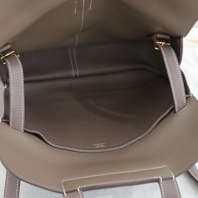 Hermès愛馬仕 Halzan 31大象灰金扣，tc拼s皮，D刻 尺寸31*20*9-4