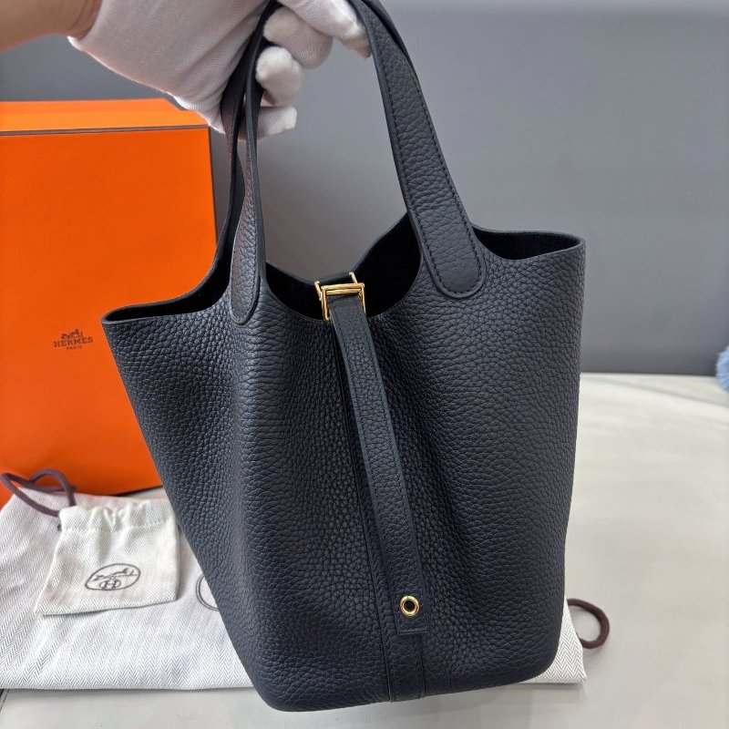 閒置新 愛馬仕Hermes 黑金菜籃子Picotin18-5