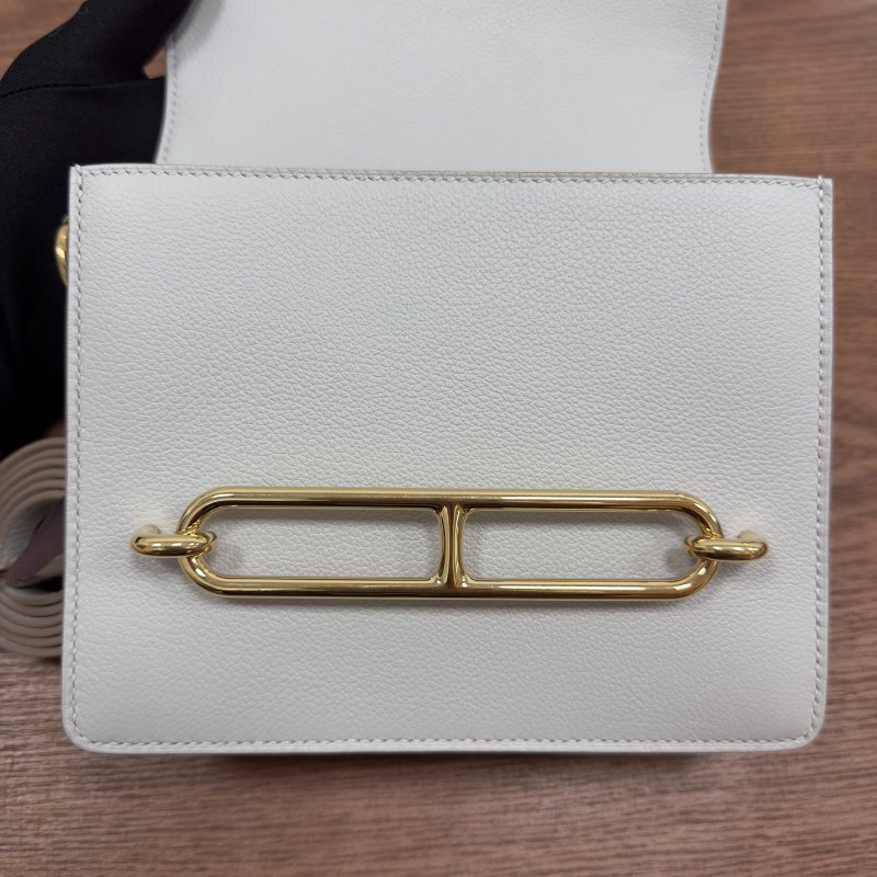 愛馬仕Hermes 豬鼻子Roulis19 珍珠灰金扣 evercolor皮-10