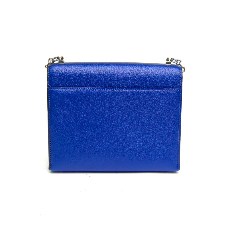 HERMES Verrou手槍包插銷包電光藍山羊皮A刻銀扣肩背包-2