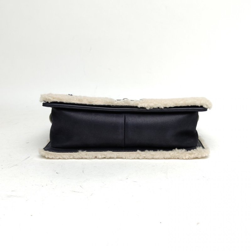 CHANEL Leboy中號拼色毛呢21開銀扣肩背包-4