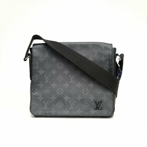 LOUIS VUITTON DISTRICT郵差包小號25黑色PVC2017肩背包