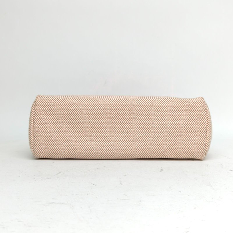 HERMES Herbag31金棕色編織帆布/牛皮U刻金扣肩背包-4