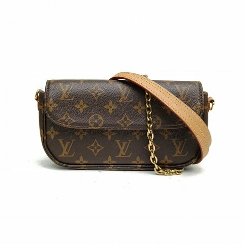LOUIS VUITTON IVY鏈條腋下包老花PVC金扣晶片肩背包