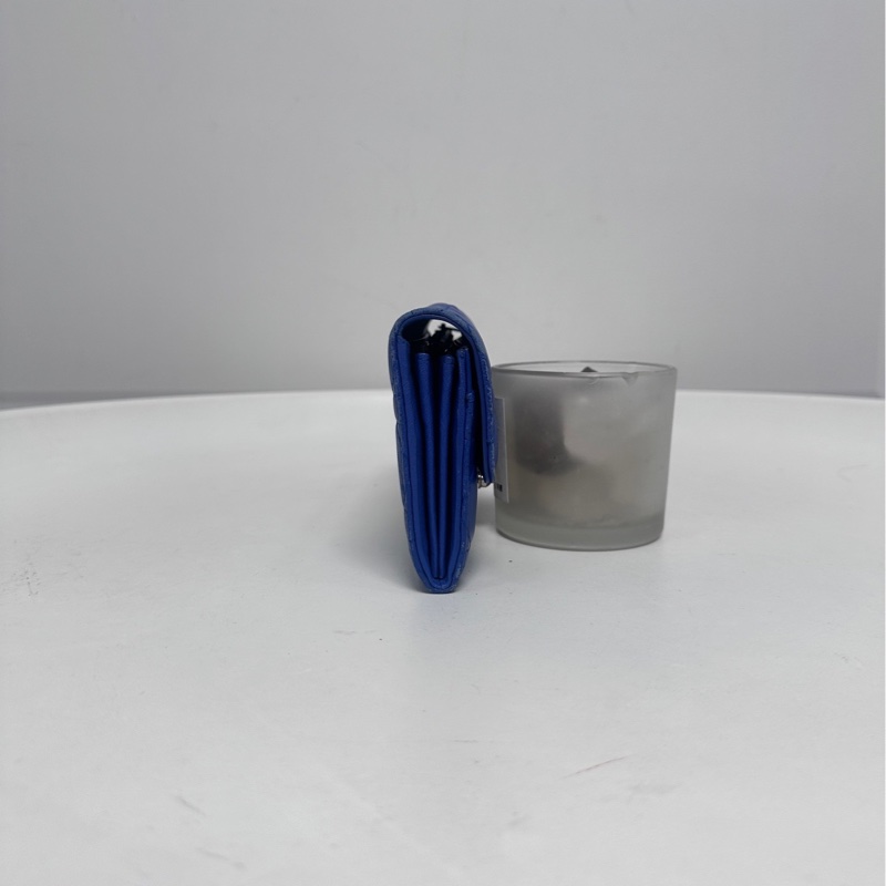 CS8841 Dior/迪澳  藍色藤格紋錢包 98新-3