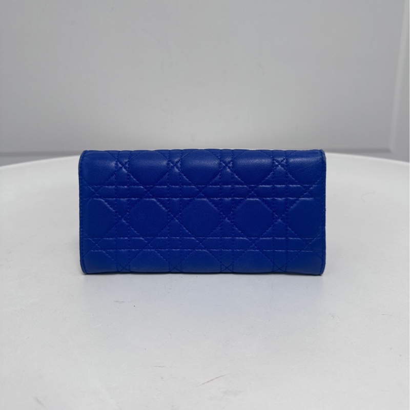 CS8841 Dior/迪澳  藍色藤格紋錢包 98新-4