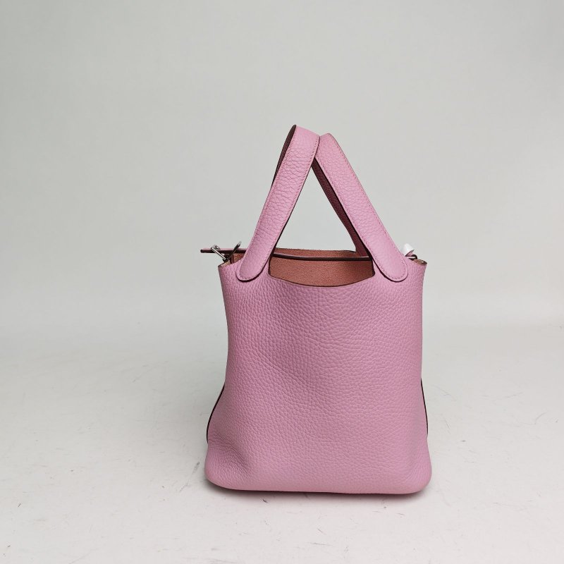 HERMES Picotin18菜籃子錦葵紫TC皮U刻銀扣肩背包-1