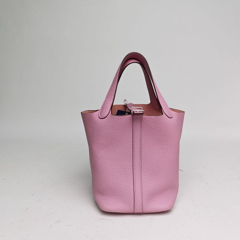 HERMES Picotin18菜籃子錦葵紫TC皮U刻銀扣肩背包-3