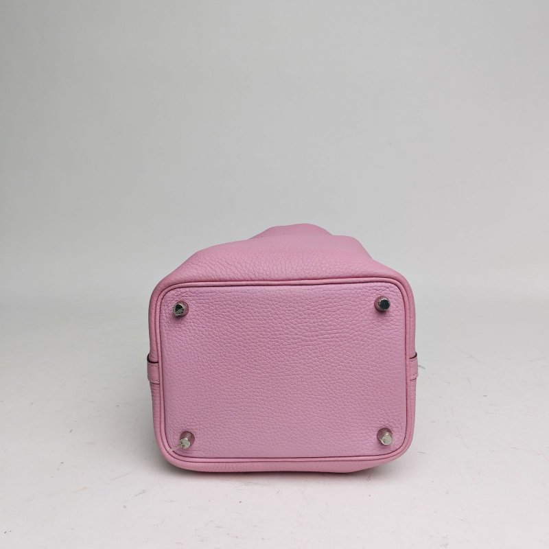 HERMES Picotin18菜籃子錦葵紫TC皮U刻銀扣肩背包-4