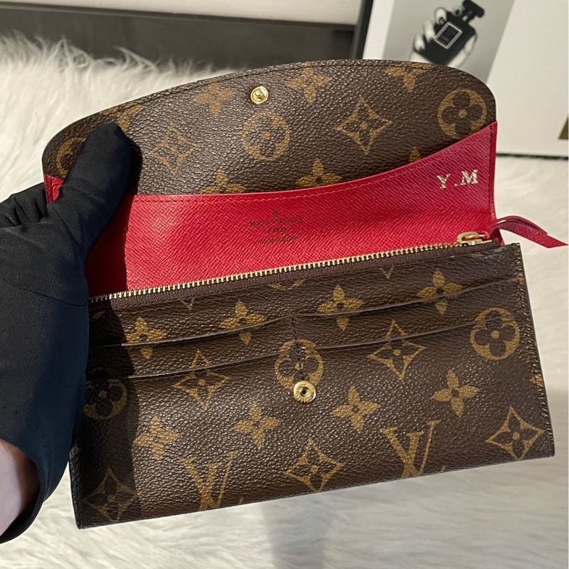 路易威登/LV 老花紅豆豆長款錢包 尺寸19×10cm  98新-1