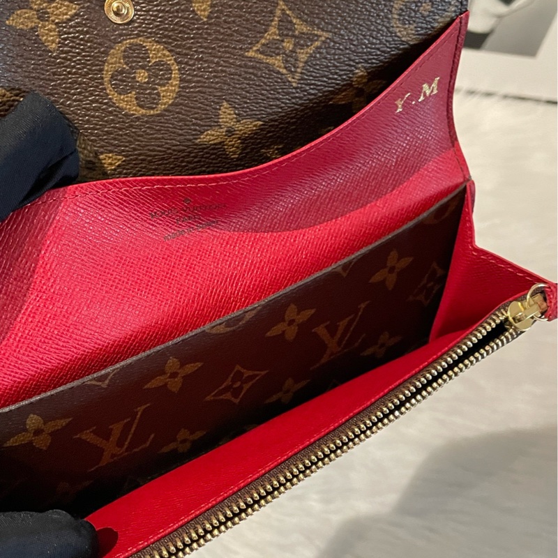 路易威登/LV 老花紅豆豆長款錢包 尺寸19×10cm  98新-4