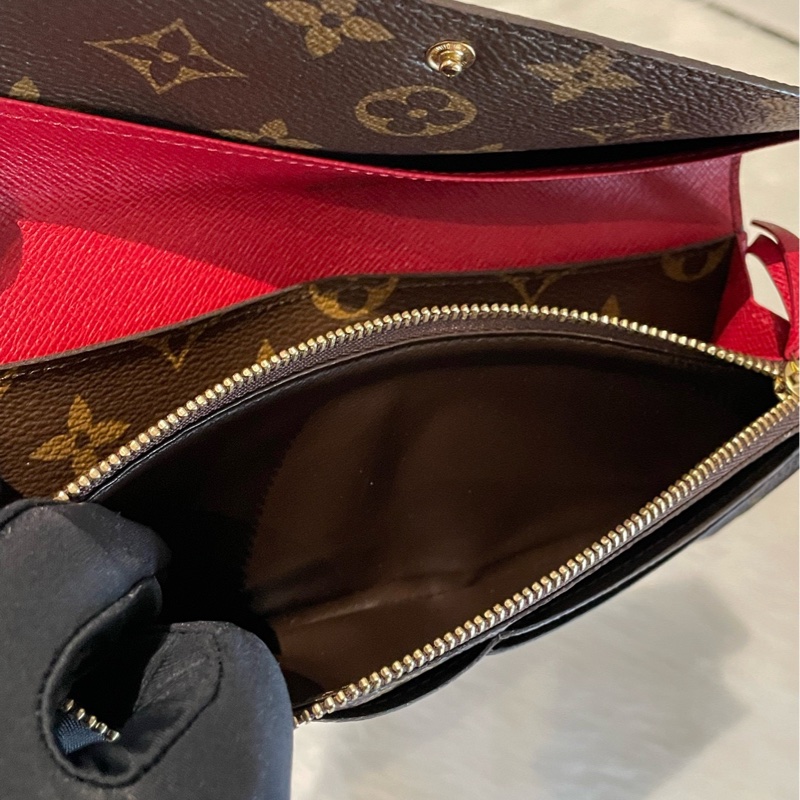 路易威登/LV 老花紅豆豆長款錢包 尺寸19×10cm  98新-8