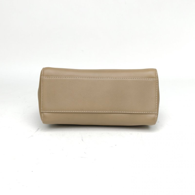 FENDI PEEKABOOMini23褐色牛皮銀扣肩背包-4