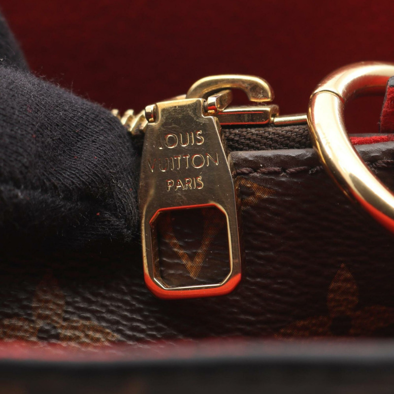 路易威登 Flower Tote 兩用手提包/手袋，塗層帆布和皮革，Monogram 圖案，女士，棕色/紅色，M43553-7