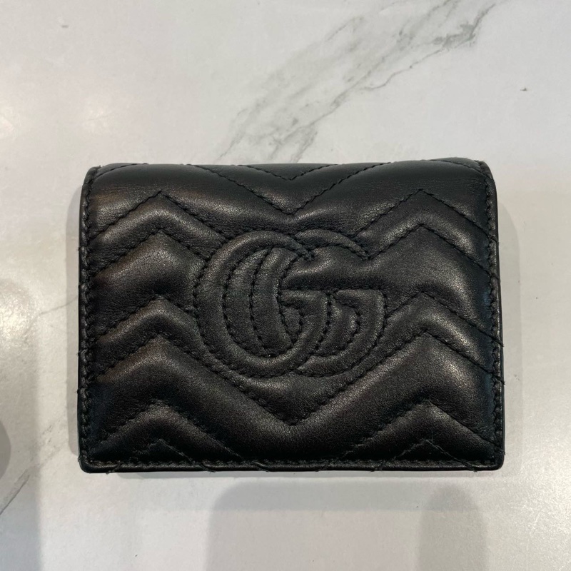 古馳 gucci marmont 黑色雙G 卡包 錢包（2-1）-1