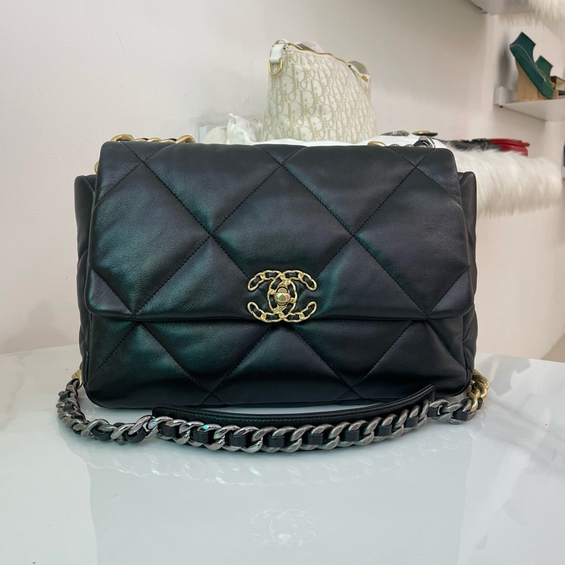 CHANEL香奈兒 19bag中號30開 🈚附件-0
