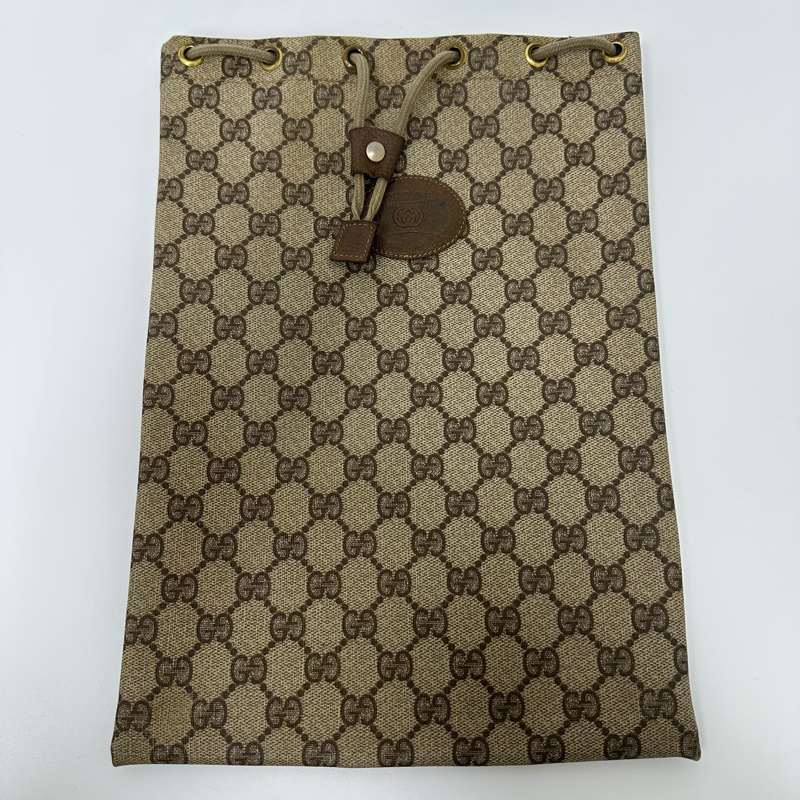 【赫蒂國際精品】Gucci 古馳 復古 GG Supreme 抽繩手拿包/束口袋-2