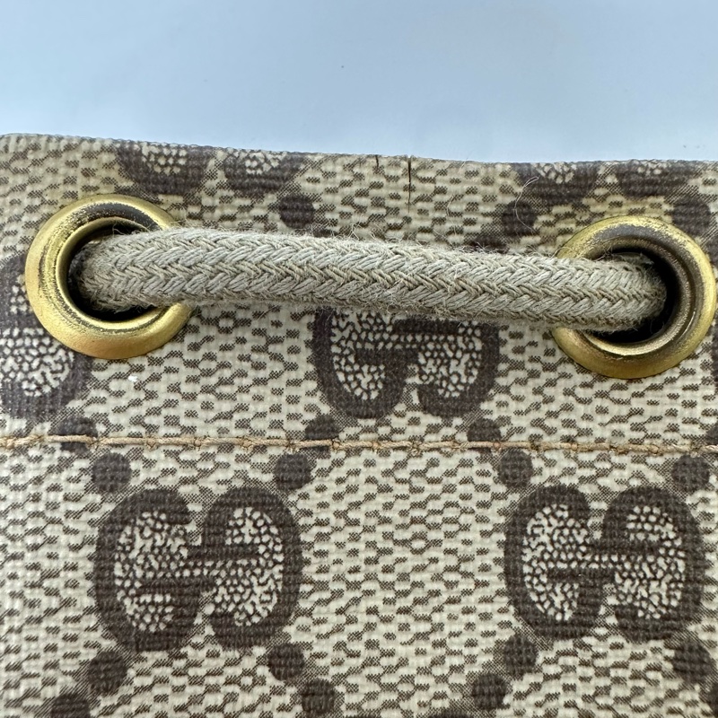 【赫蒂國際精品】Gucci 古馳 復古 GG Supreme 抽繩手拿包/束口袋-8