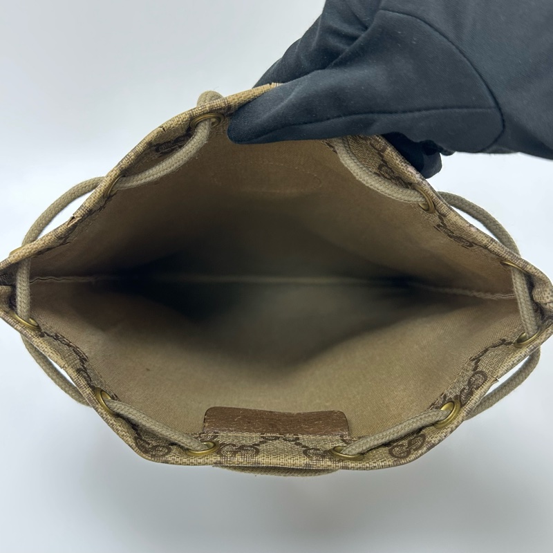 【赫蒂國際精品】Gucci 古馳 復古 GG Supreme 抽繩手拿包/束口袋-12