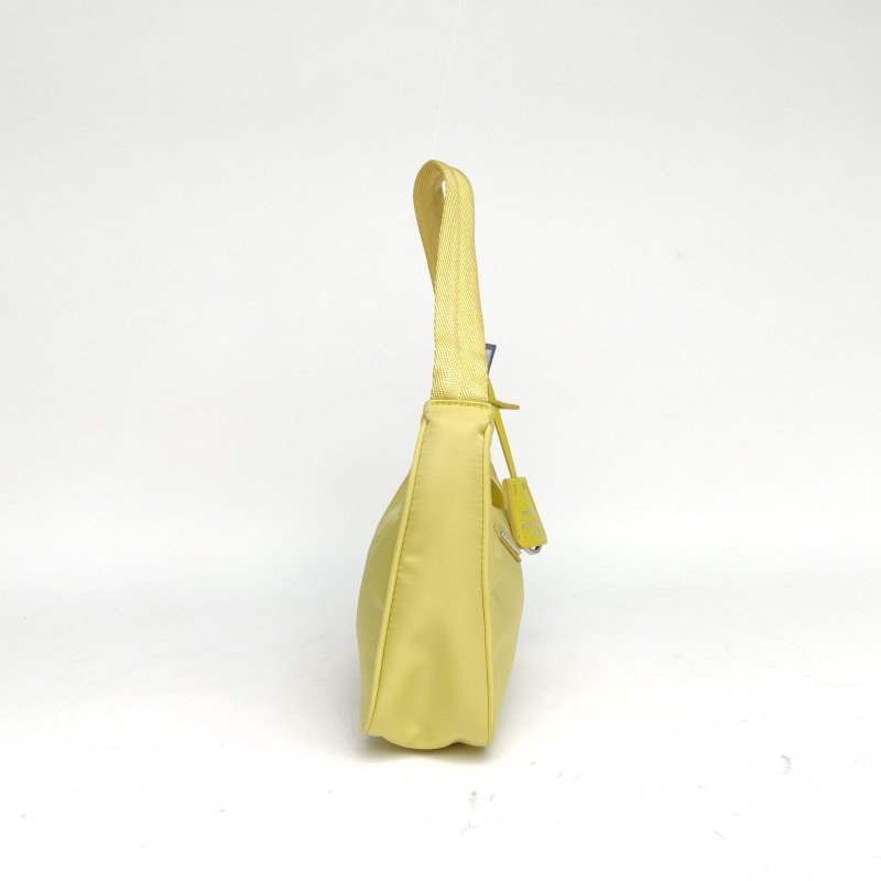 PRADA Hobo腋下包黃色尼龍黃扣肩背包-3
