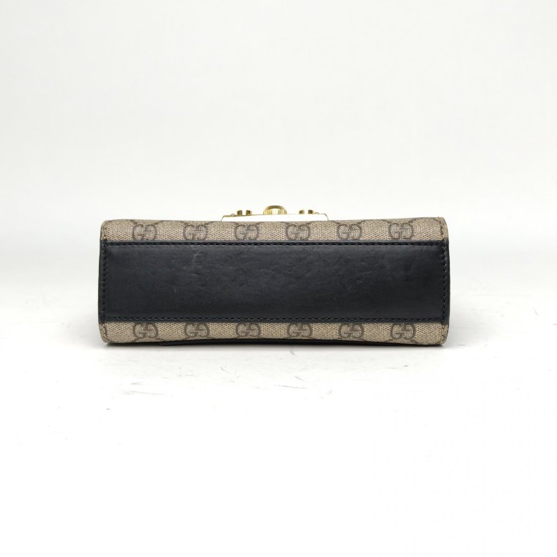 GUCCI Padlock鎖頭包小號20.5黑色牛皮金扣肩背包-4