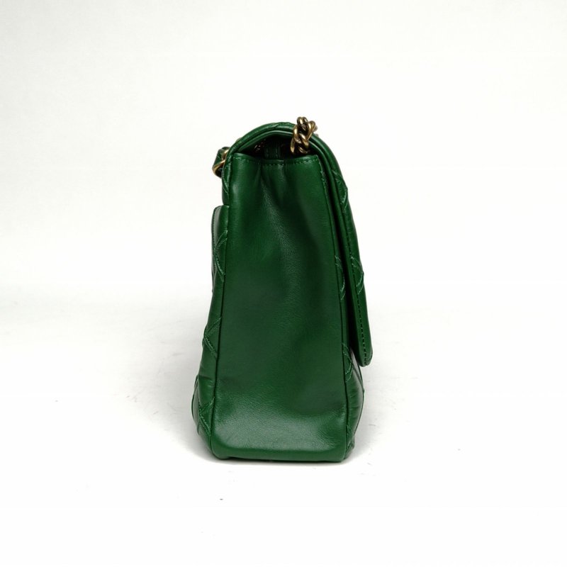 CHANEL 綠色牛皮17開金扣2.55復古菱格鏈條包肩背包-1