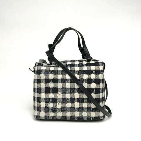 CELINE 黑白帆布softcube手提盒子包肩背包